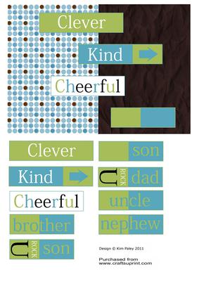 Retro Blue Brown Male Relative Topper