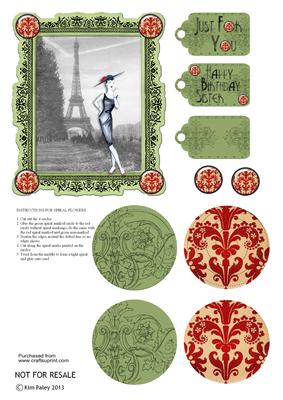 Elegant Lady in Paris Birthday Card Sister, Friend General