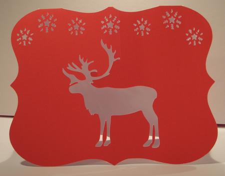 Reindeer and Snowflake Fancy Christmas Cards x 2