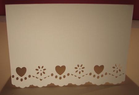 Lace Heart and Flower Border Card Template