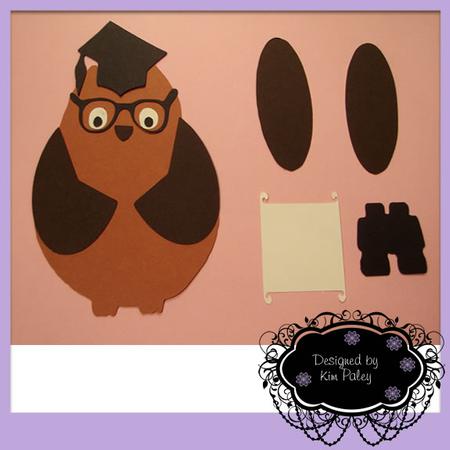 Cute Owl Die Cut Topper Template