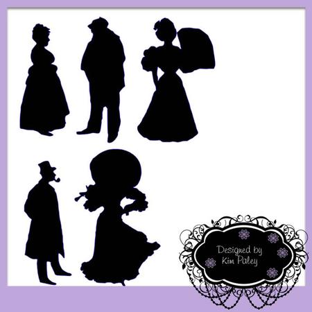 Vintage Ladies and Gentlemen Silhouette Set