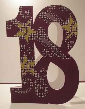 Number Eighteen Card Blank Template
