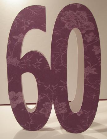 Number Sixty Card Blank Template