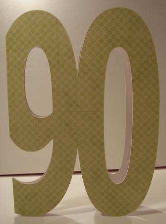 Number Ninety Card Blank Template