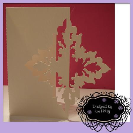 Ornate Damask Over the Edge Card Blank Template