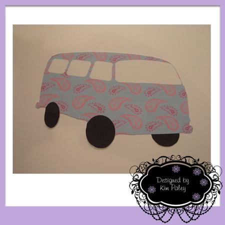 Camper Van Blue Paisley Cutting File