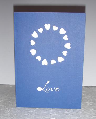 Hearts Circle Cut Out Card Blank with Love Text