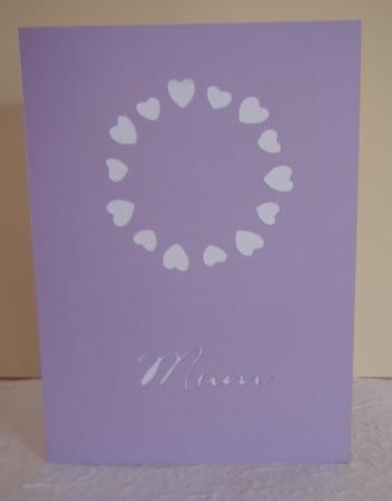 Hearts Circle Cut Out Card Blank with Mum Text