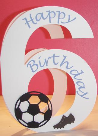 Number Six Card Blank Template
