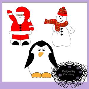 Santa Snowman and Penguin Print and Cut
