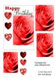 Red Rose Hearts Decoupage Birthday Card