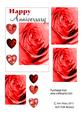 Red Rose Hearts Decoupage Anniversary Card