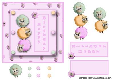 Happy Birthday Sheep Topper
