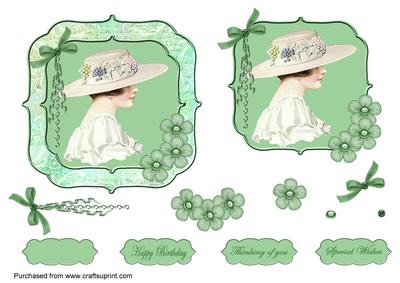 Green Vintage Lady Topper