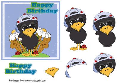 Little Crow Boy Birthday Topper