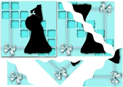 Blue Mom to Be Corner Stacker Pyramid Card