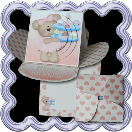 Teatime Teddy Square Petal Card