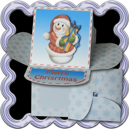 Wobble Snowman Square Petal Card