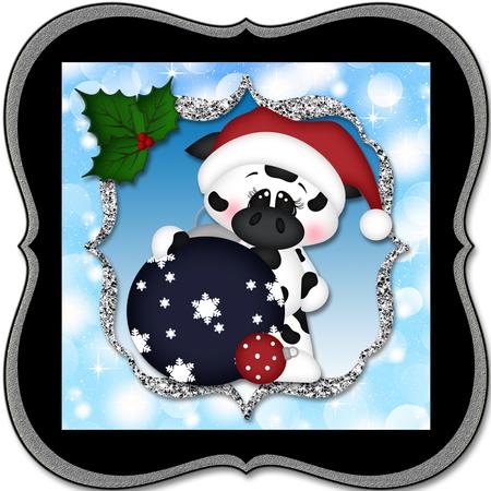Christmas Cow with Decorations