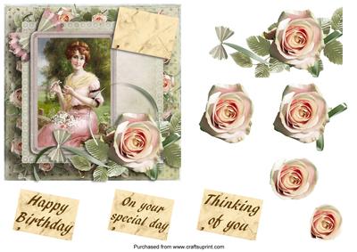 Vintage Lady and Rose