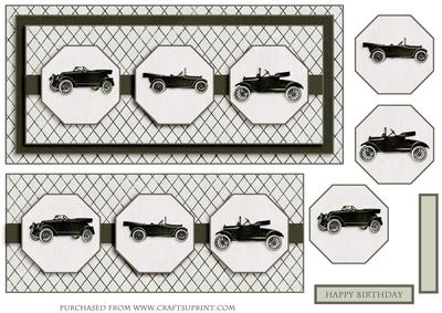 Vintage Car Trio Quick Card
