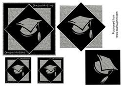 Black and Silver Graduation Topper