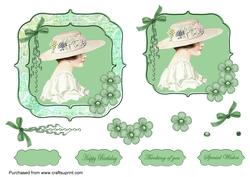 Green Vintage Lady Topper