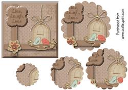 Song Birds Petal Stacker Card