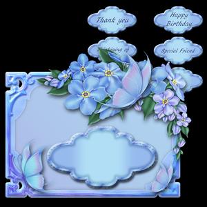 Shaped Forget Me Not Card Mini Kit