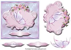Pink Floral Birthday Topper