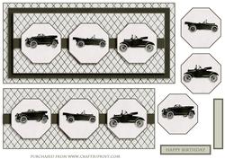 Vintage Car Trio Quick Card