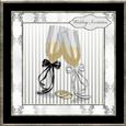 Black and Silver Champagne Flutes Wedding Invitation