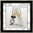 Black and Silver Champagne Flutes Evening Invitation
