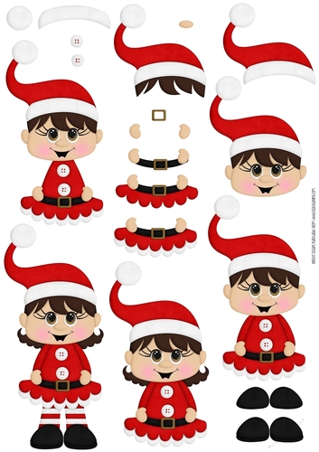 Costume Kiddies - Christmas 6 - A4 Decoupage
