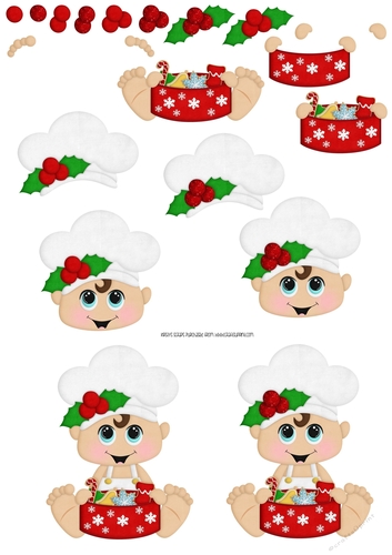 Sugar Babies 4 - A4 Decoupage Sheet