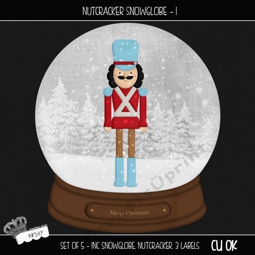Snowglobe Nutcracker - Clipart