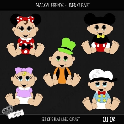 Magical Friends - Lined Clipart