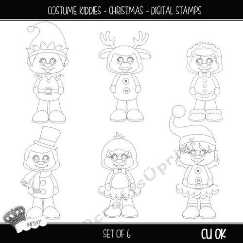 Costume Kiddies - Christmas 1 - Digital Stamps