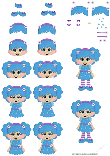 Betty Blueberry - A4 Decoupage Sheet