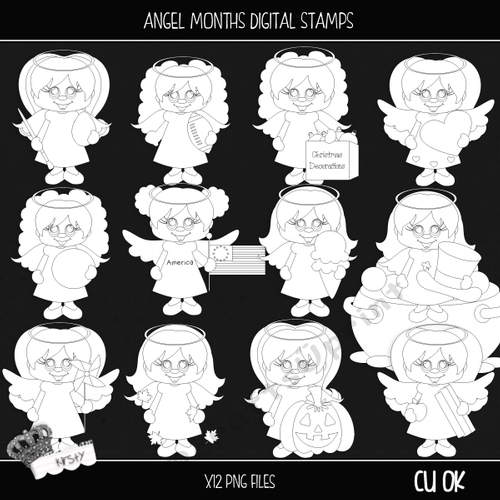 Angel Months - Digital Stamps