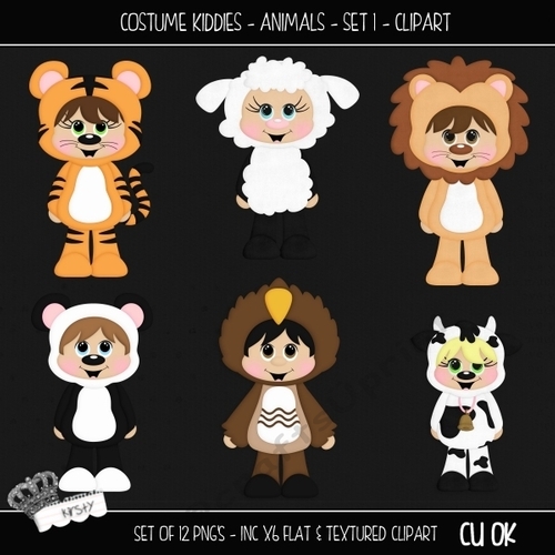 Costume Kids - Animals 1 - Clipart