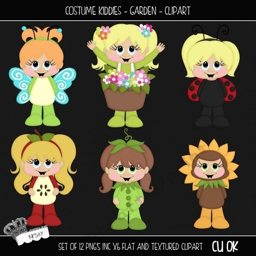 Costume Kids - Garden 1 - Clipart