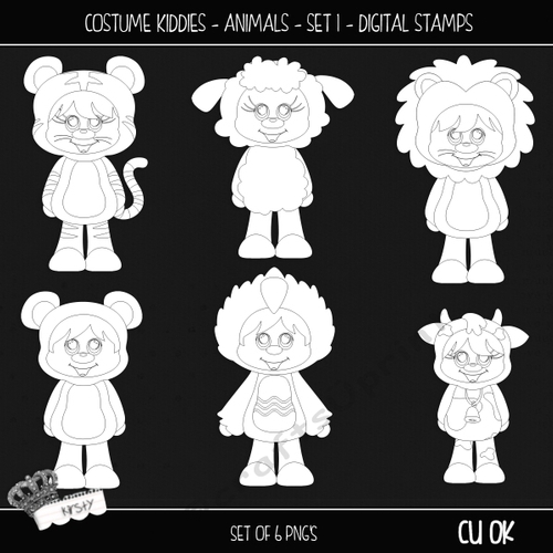 Costume Kids - Animals 1 - Digital Stamps