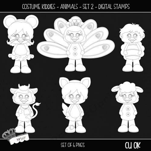 Costume Kids - Animals 2 - Digital Stamps