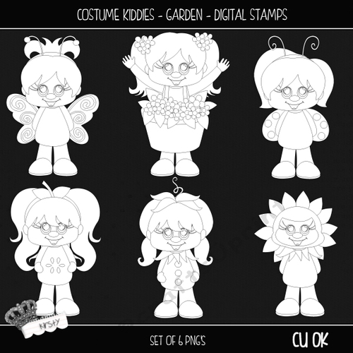 Costume Kids - Garden 1 - Digital Stamps