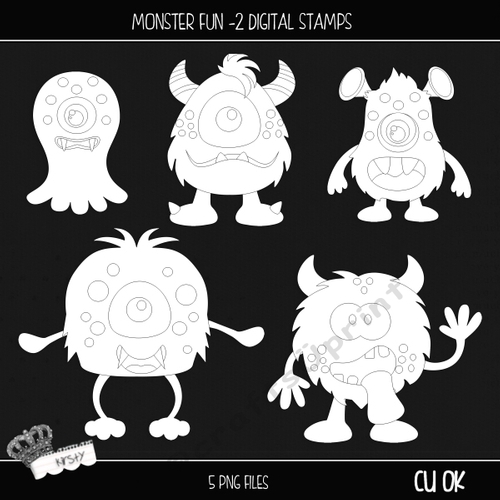 Monster Fun 2 - Digital Stamps