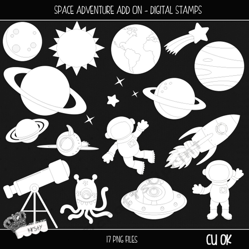 Space Adventure Add On - Digital Stamps