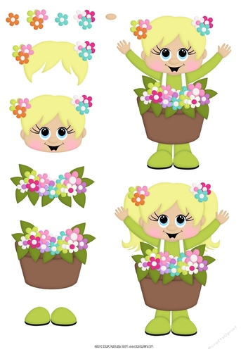 Costume Kids - Garden - 1 - A4 Decoupage