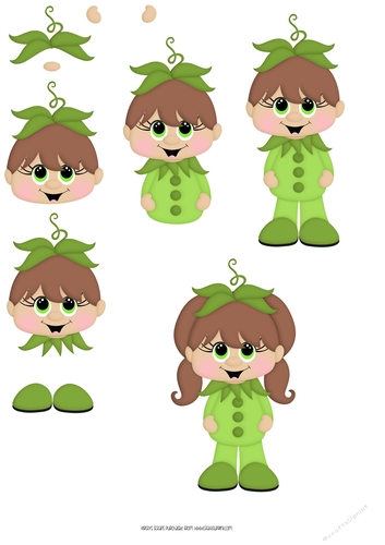 Costume Kids - Garden - 5 - A4 Decoupage